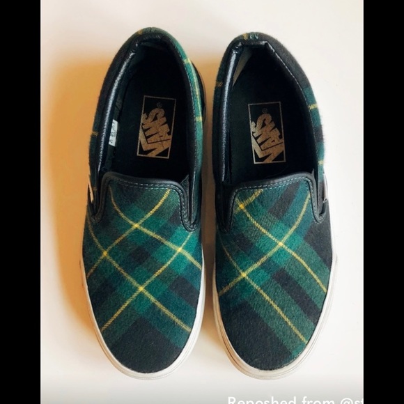 Vans slip on sneakers tartan plaid size 6.5 fits 7 - Picture 4 of 8